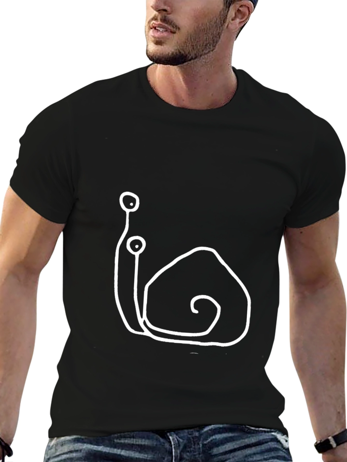 Snail Graphic Tee - Black Casual T-Shirt