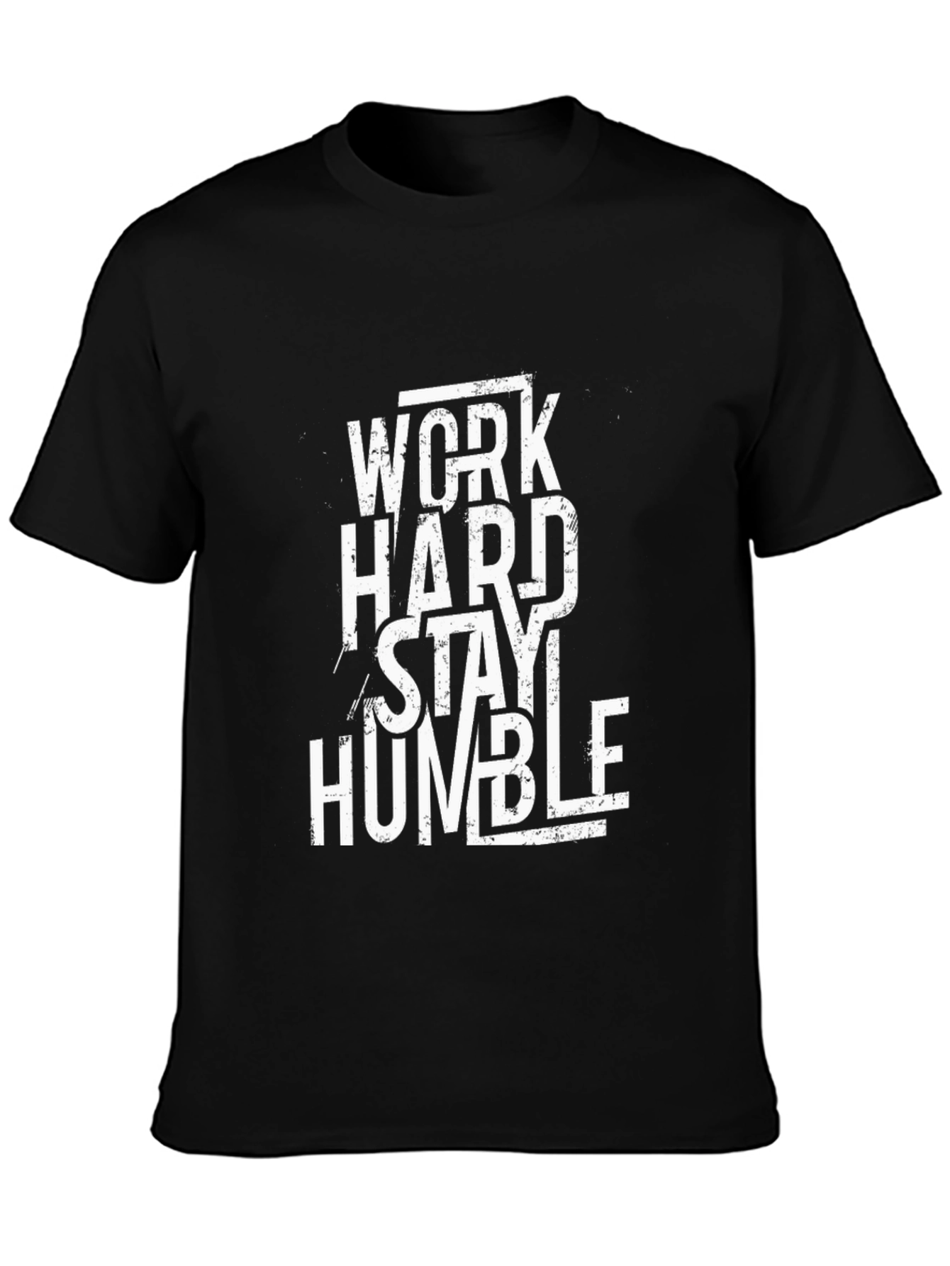 Work Hard Stay Humble Black Graphic T-Shirt