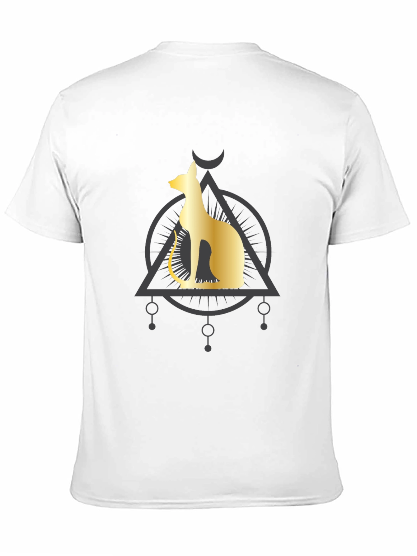 Egyptian Cat Graphic Tee - Black Cotton Comfort