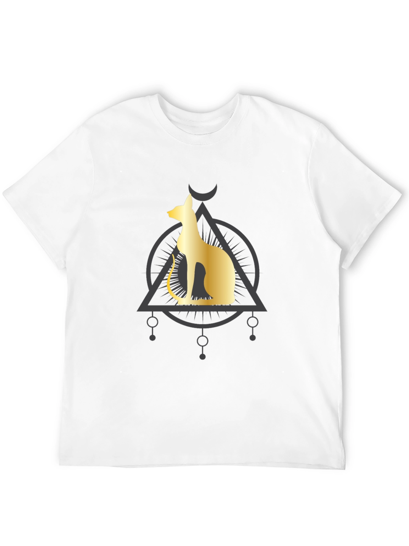 Egyptian Cat Graphic Tee - Black Cotton Comfort