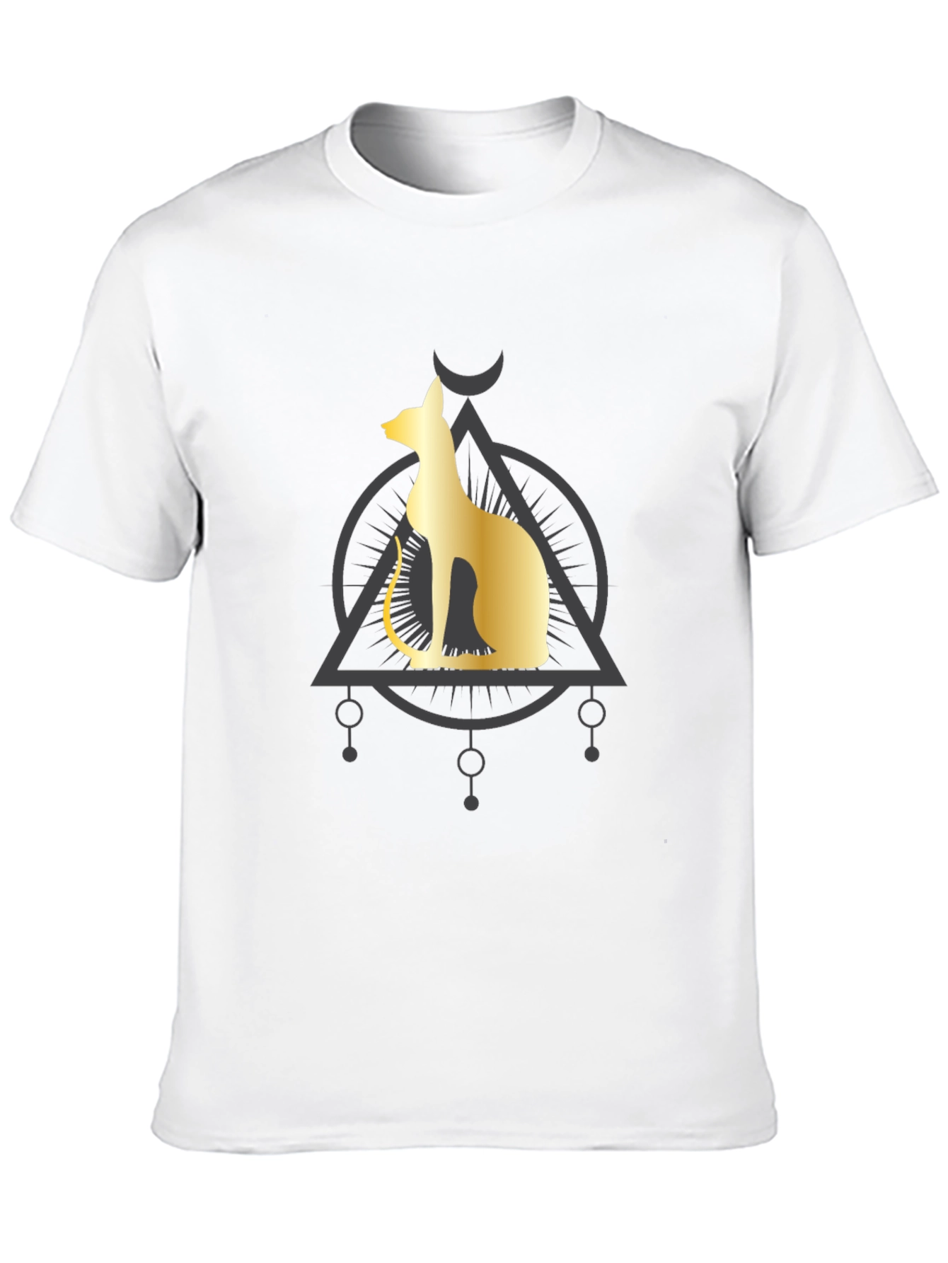 Egyptian Cat Graphic Tee - Black Cotton Comfort