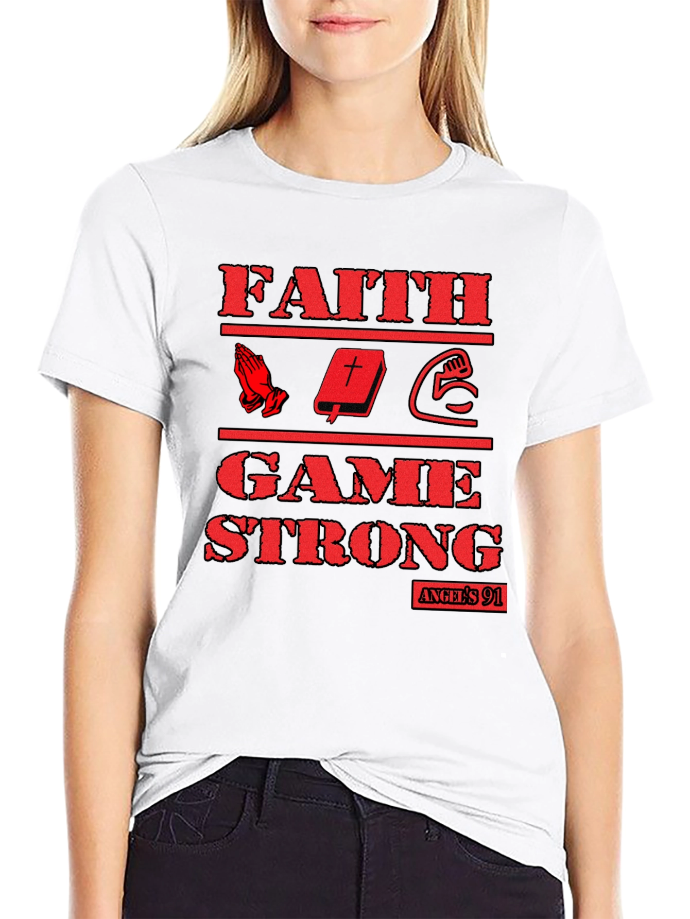 Faith Game Strong Graphic T-Shirt - Black