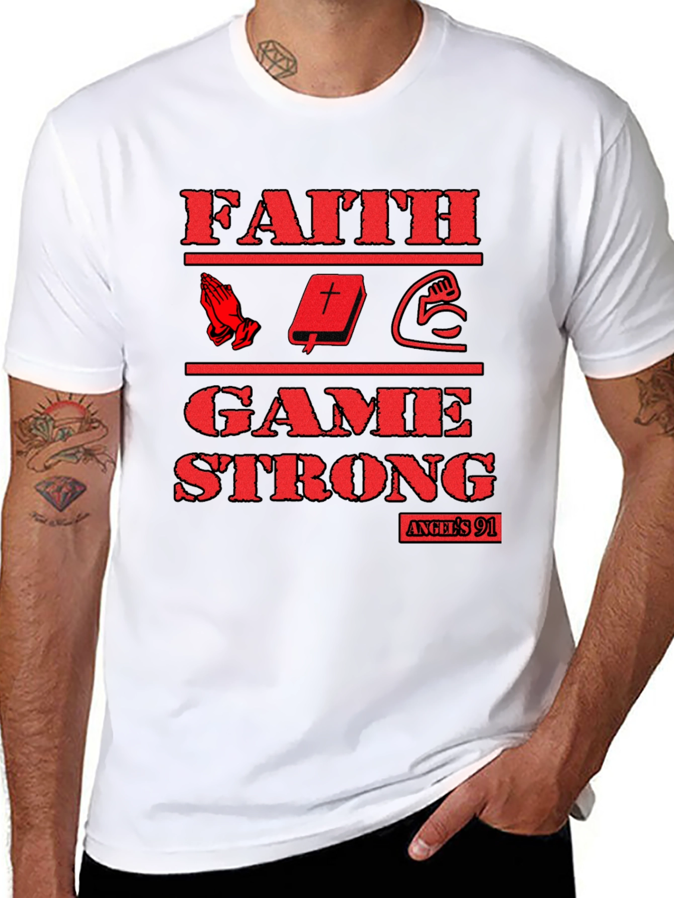 Faith Game Strong Graphic T-Shirt - Black