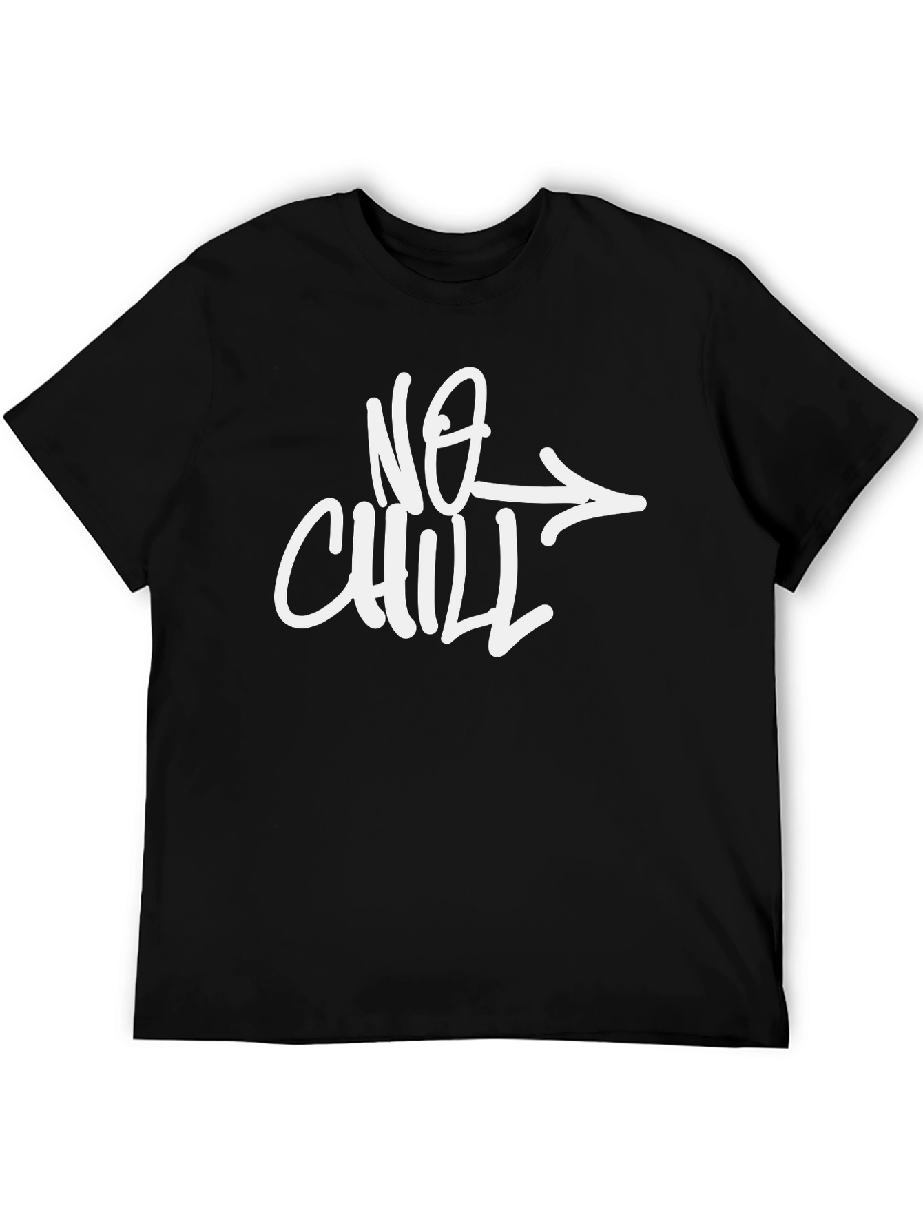 No Chill Graphic Print Mens Black T-Shirt