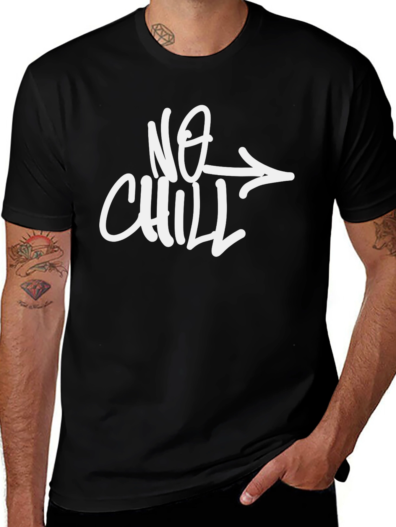 No Chill Graphic Print Mens Black T-Shirt