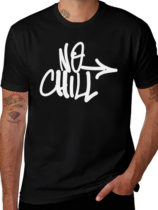 No Chill Graphic Print Mens Black T-Shirt