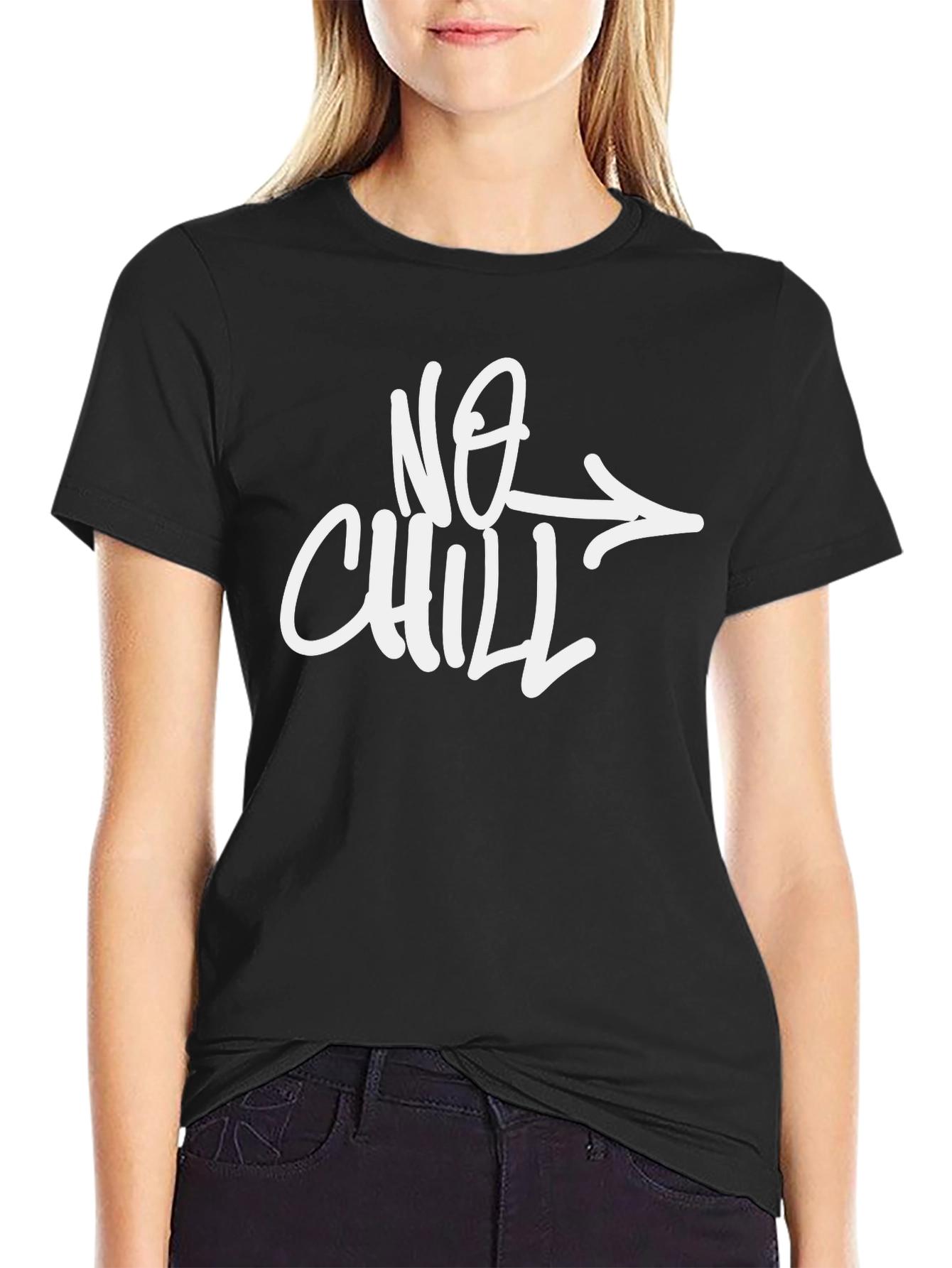 No Chill Graphic Print Mens Black T-Shirt