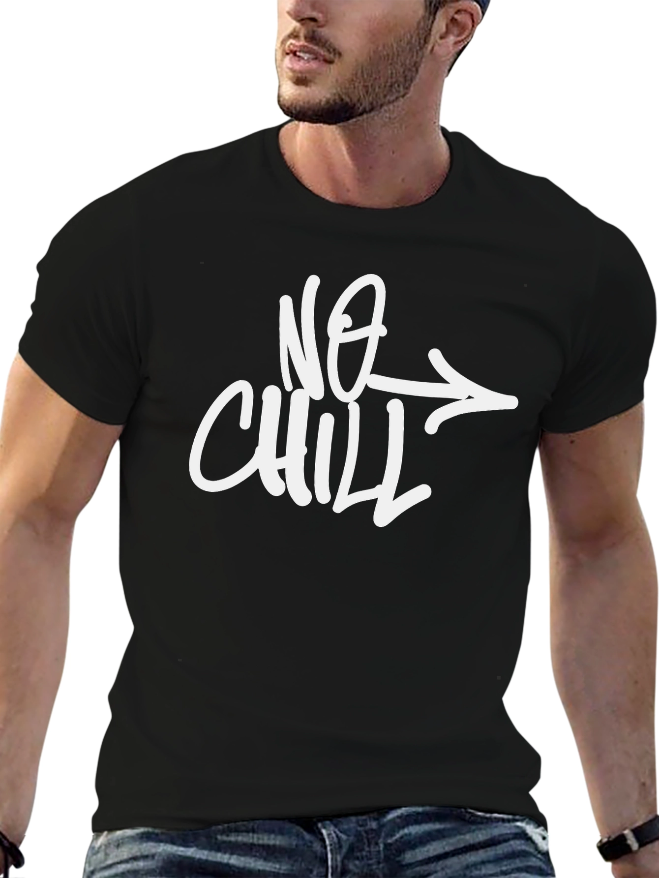 No Chill Graphic Print Mens Black T-Shirt
