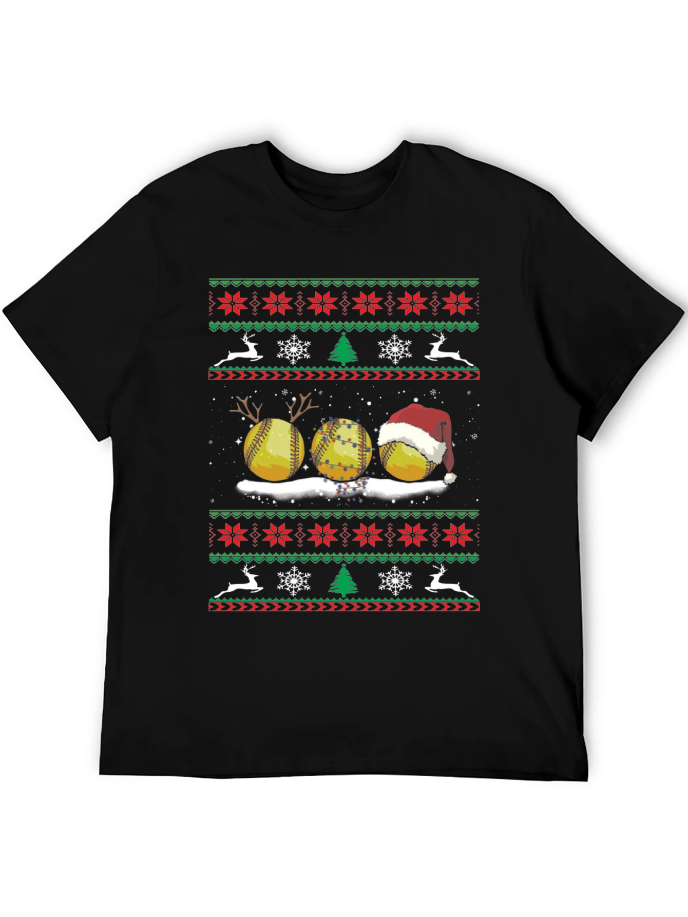Christmas Softball Ugly Sweater T-Shirt