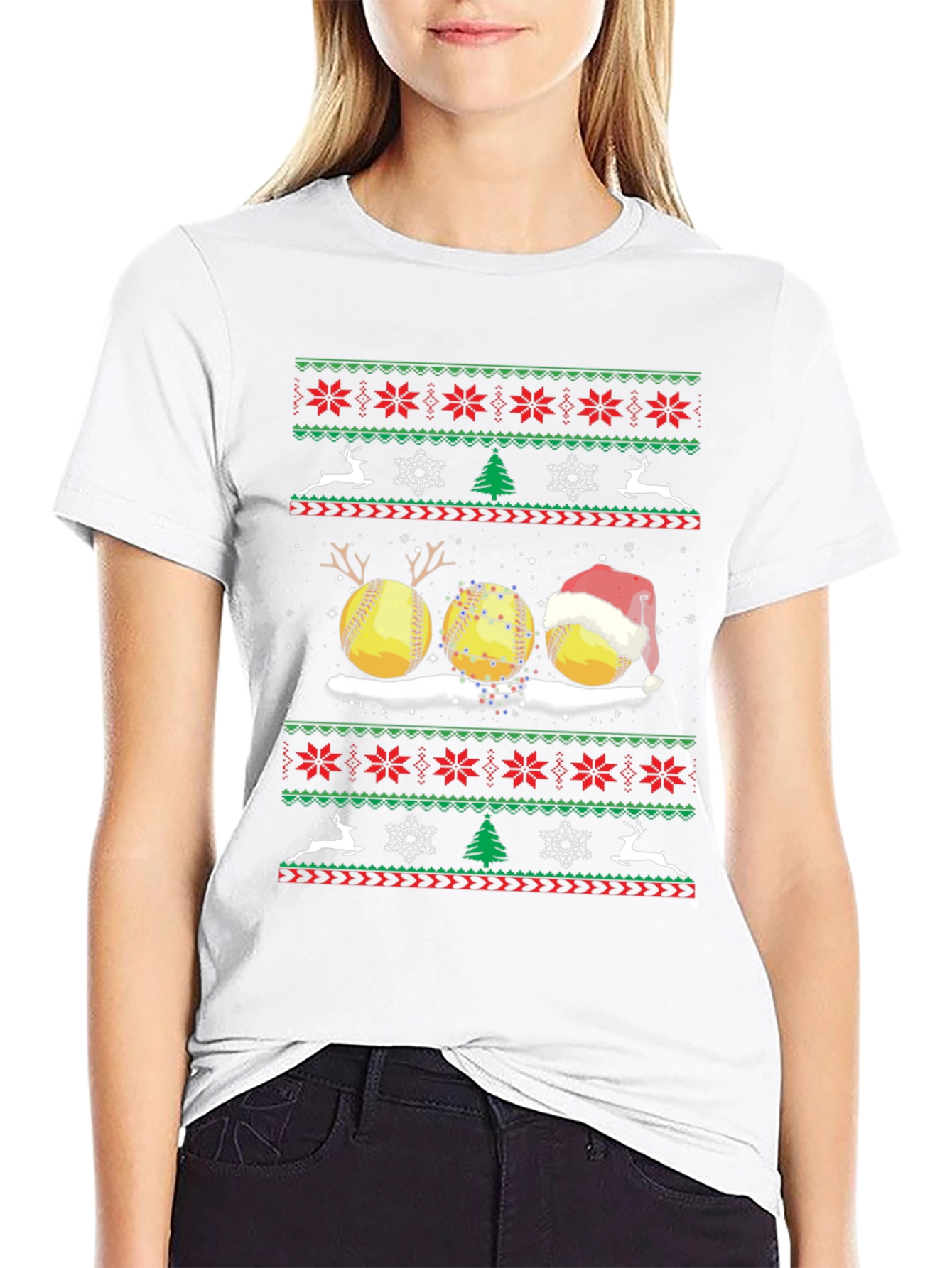 Christmas Softball Ugly Sweater T-Shirt