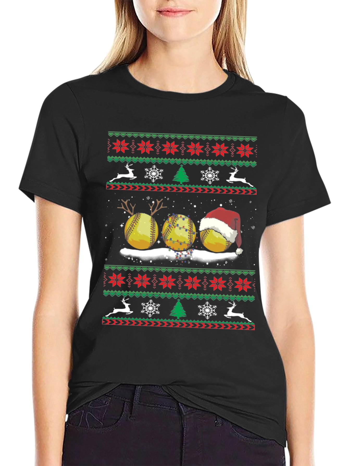 Christmas Softball Ugly Sweater T-Shirt