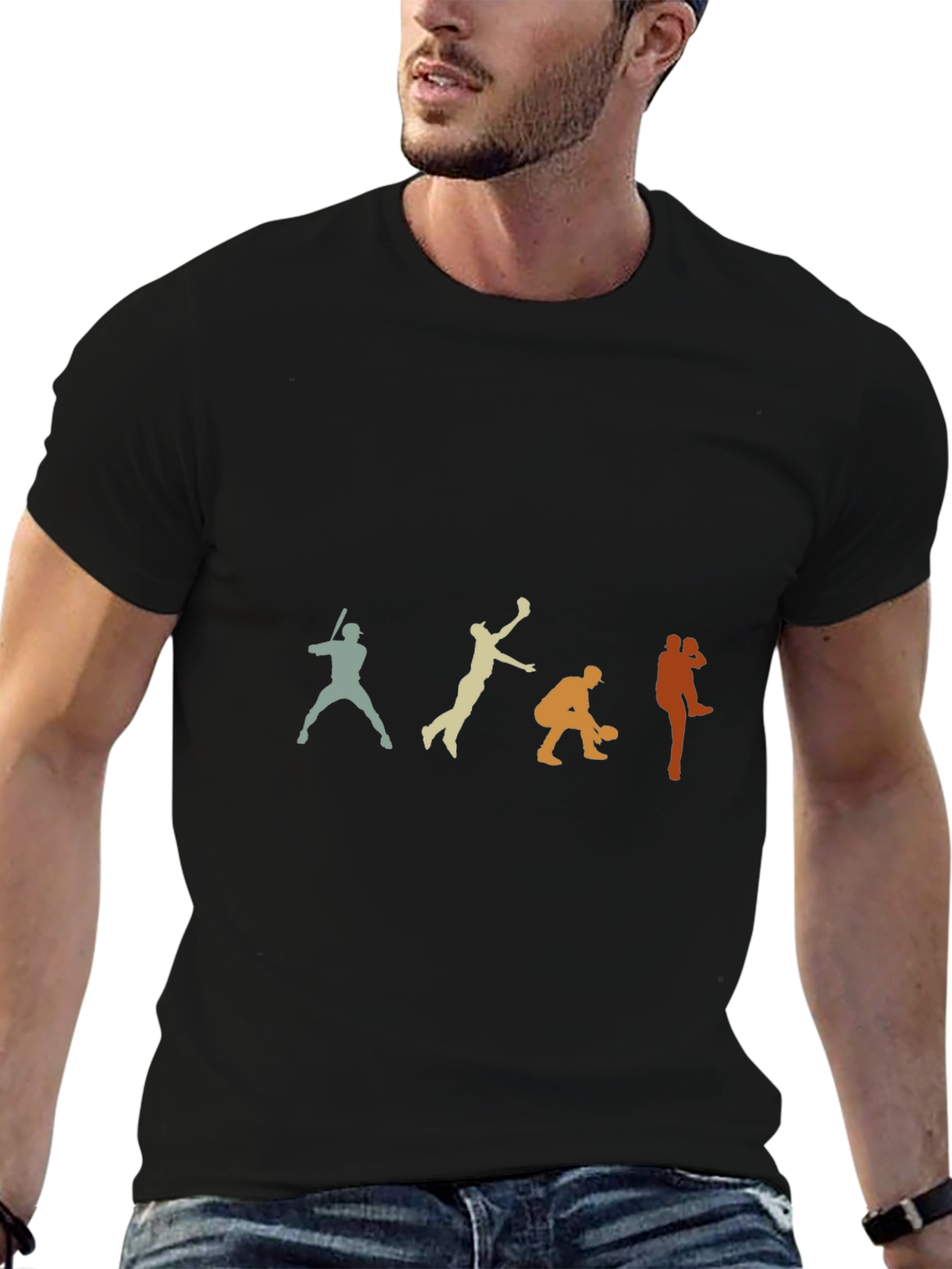 Baseball Evolution Graphic T-Shirt - Black