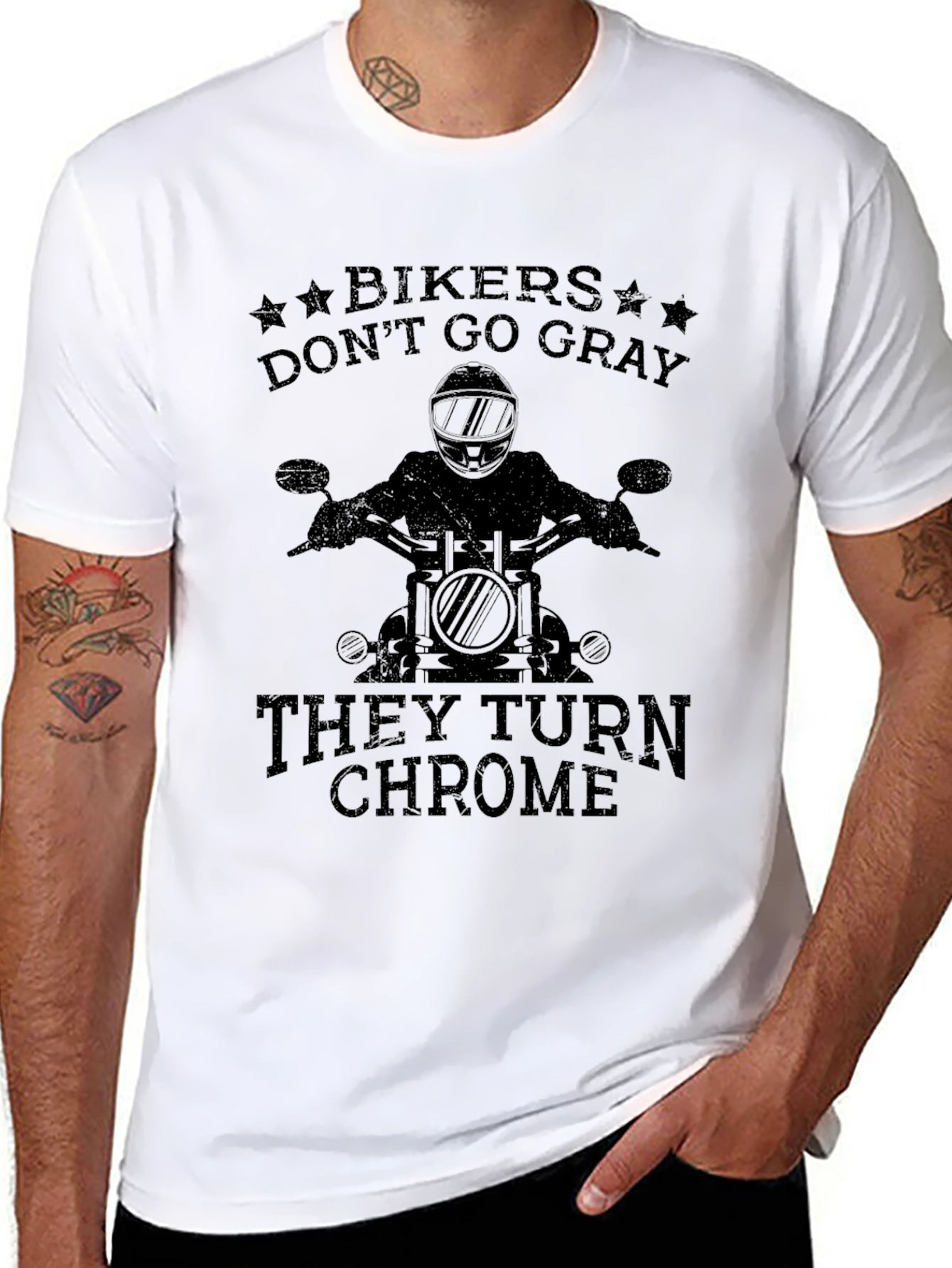 Bikers Dont Go Gray They Turn Chrome T-Shirt