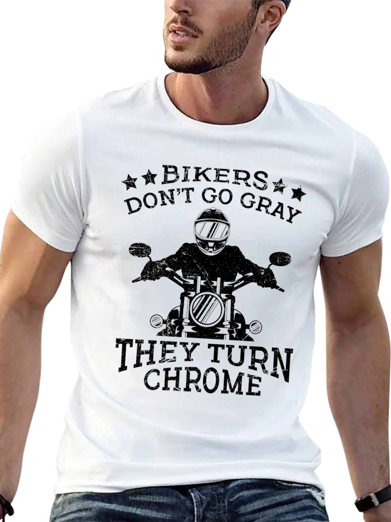 Bikers Dont Go Gray They Turn Chrome T-Shirt