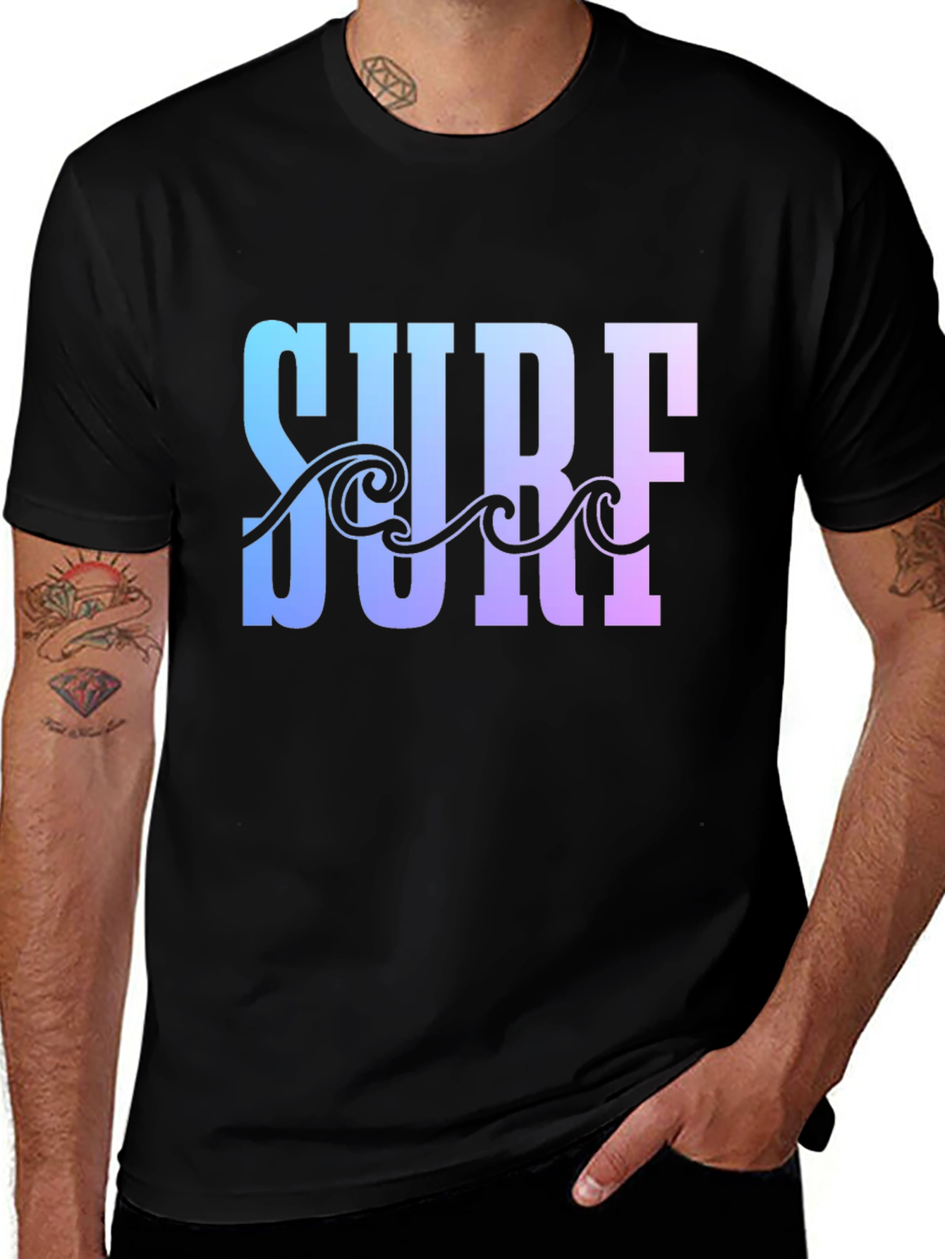 Surf Graphic Mens Black Tee