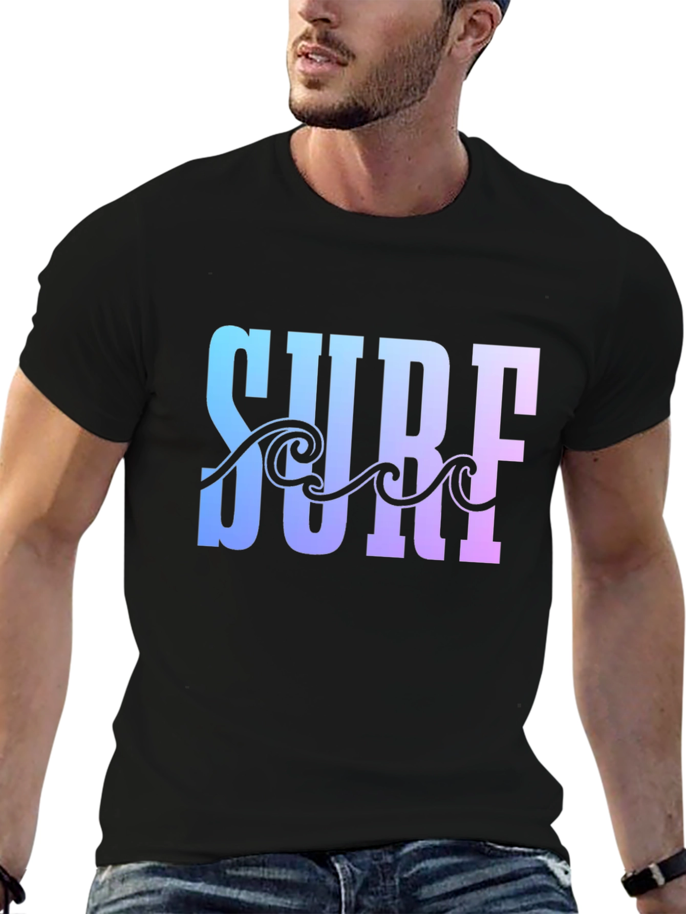 Surf Graphic Mens Black Tee