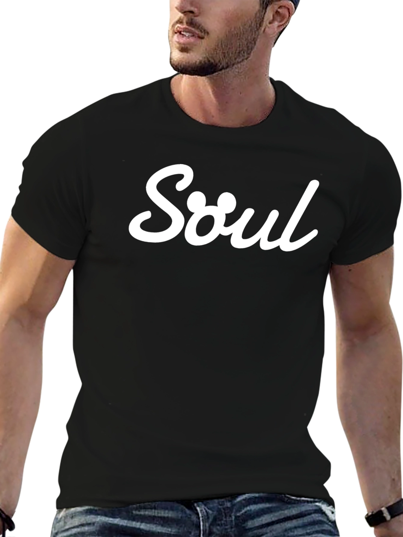 Soul Graphic Print Black T-Shirt