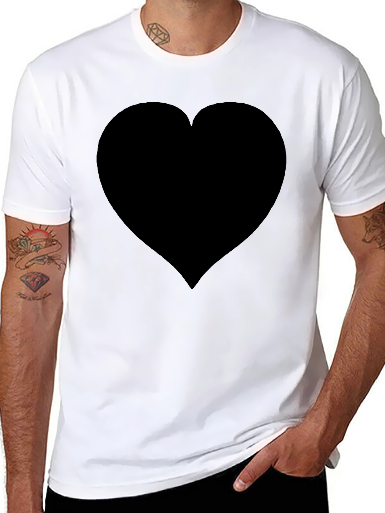 Black Heart Graphic Tee - Stylish & Modern Fit