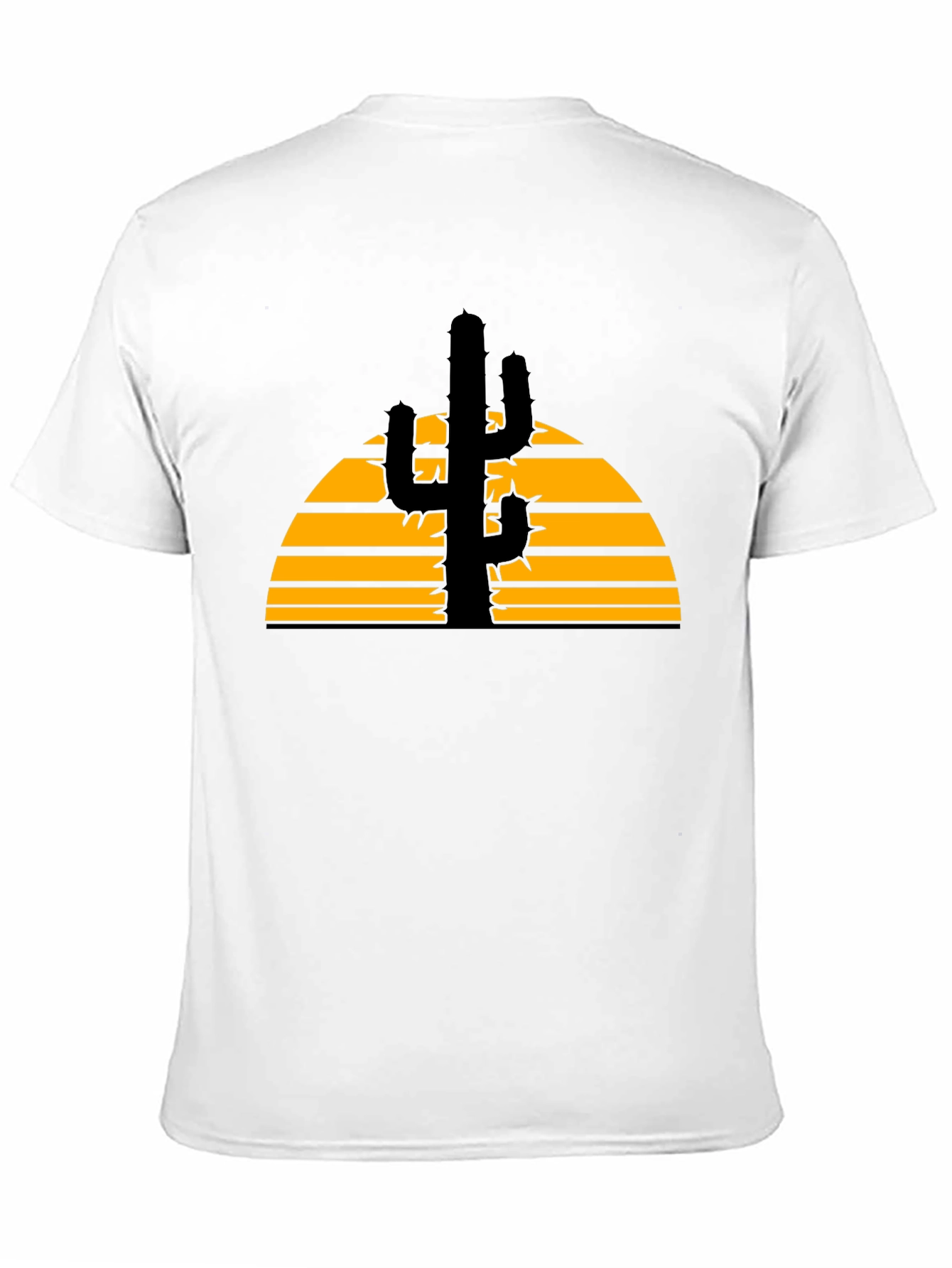 Cactus Sunset Graphic Tee - Black Cotton T-Shirt