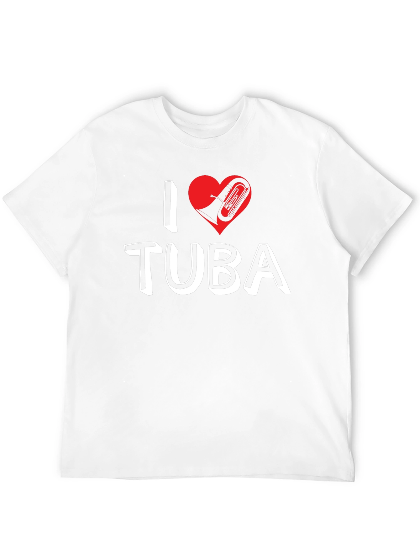I Love Tuba Graphic Tee - Music Lover Shirt