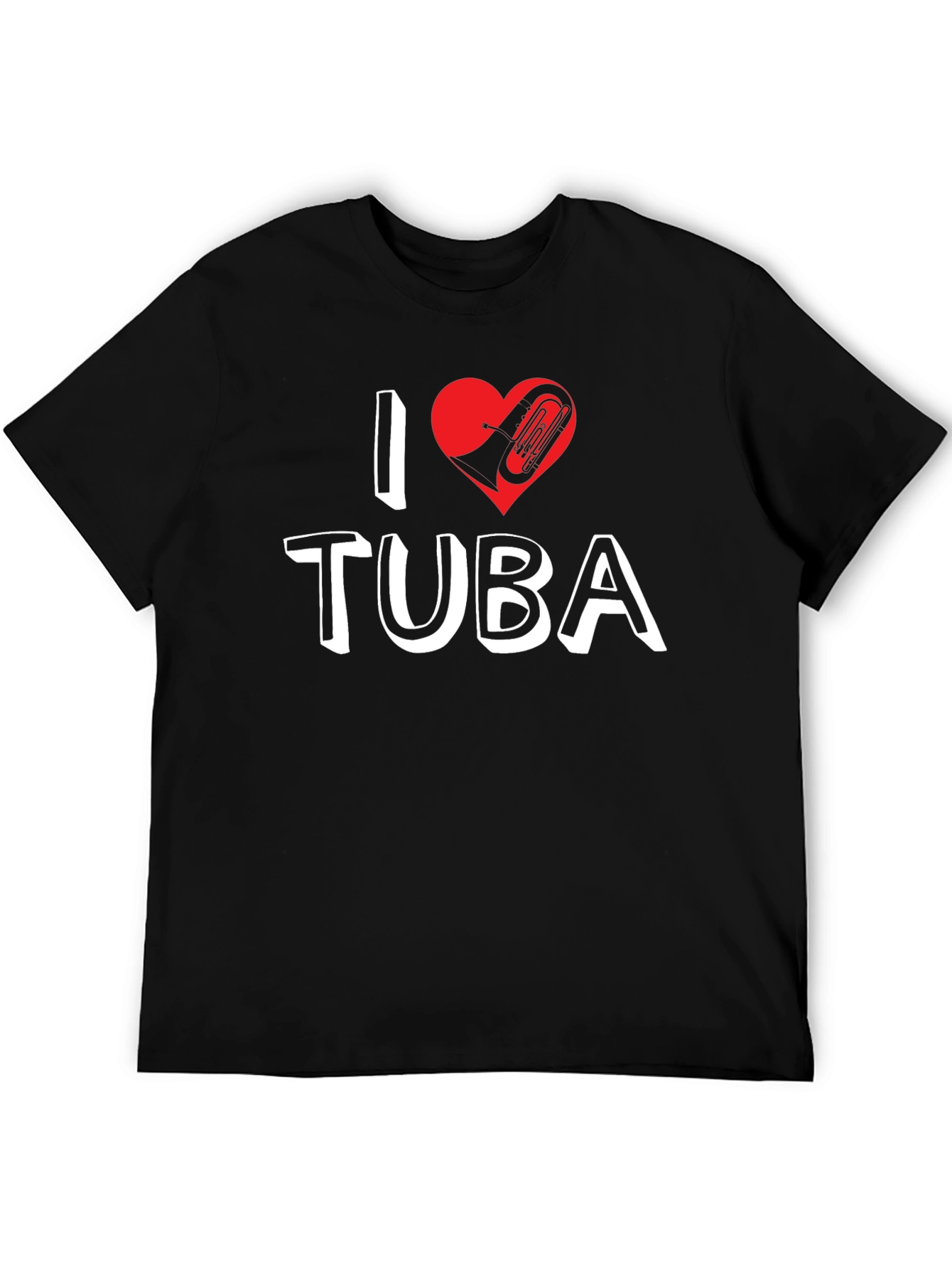 I Love Tuba Graphic Tee - Music Lover Shirt