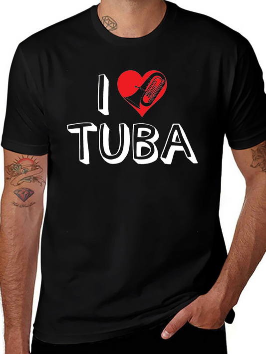 I Love Tuba Graphic Tee - Music Lover Shirt