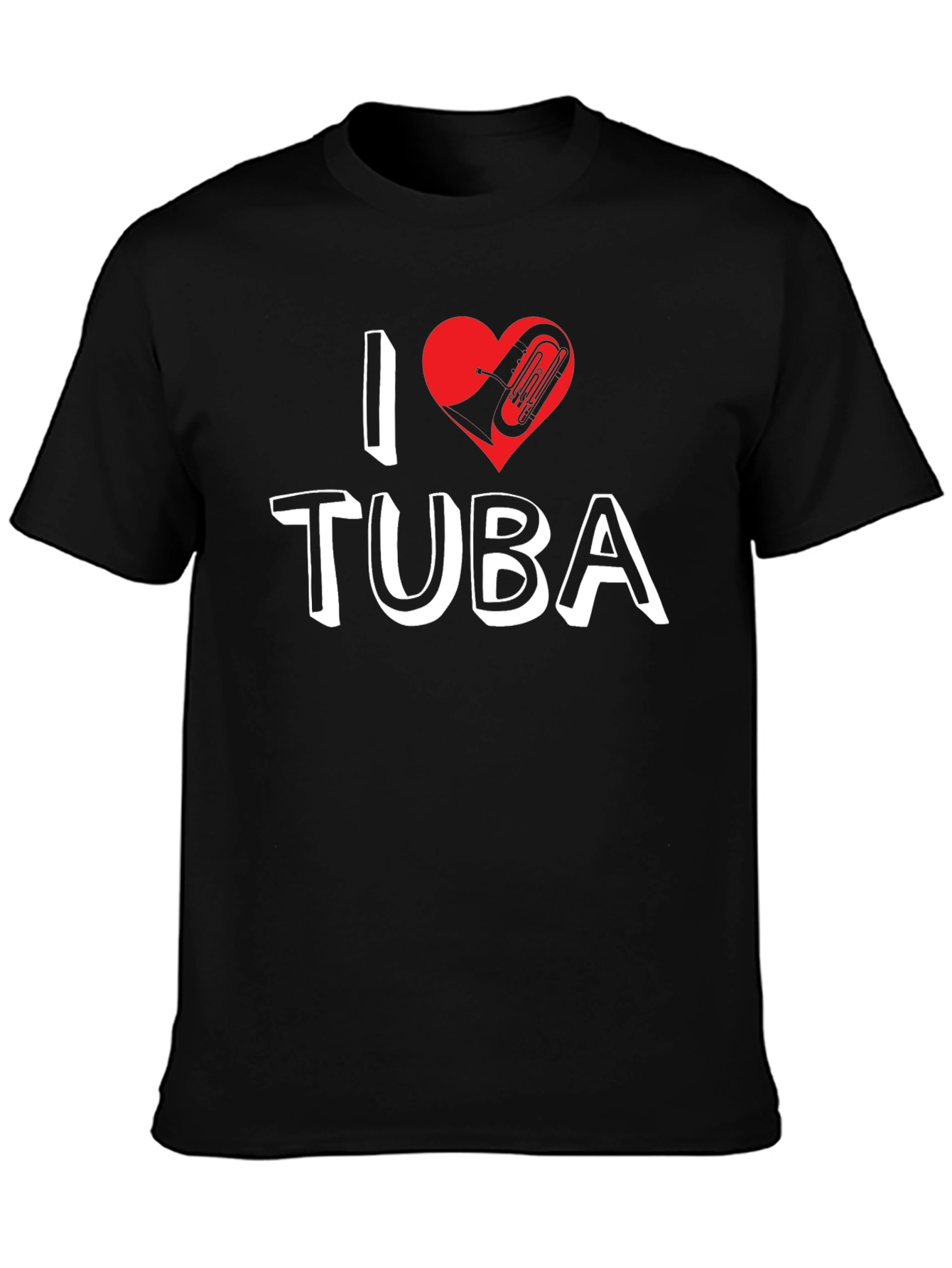 I Love Tuba Graphic Tee - Music Lover Shirt