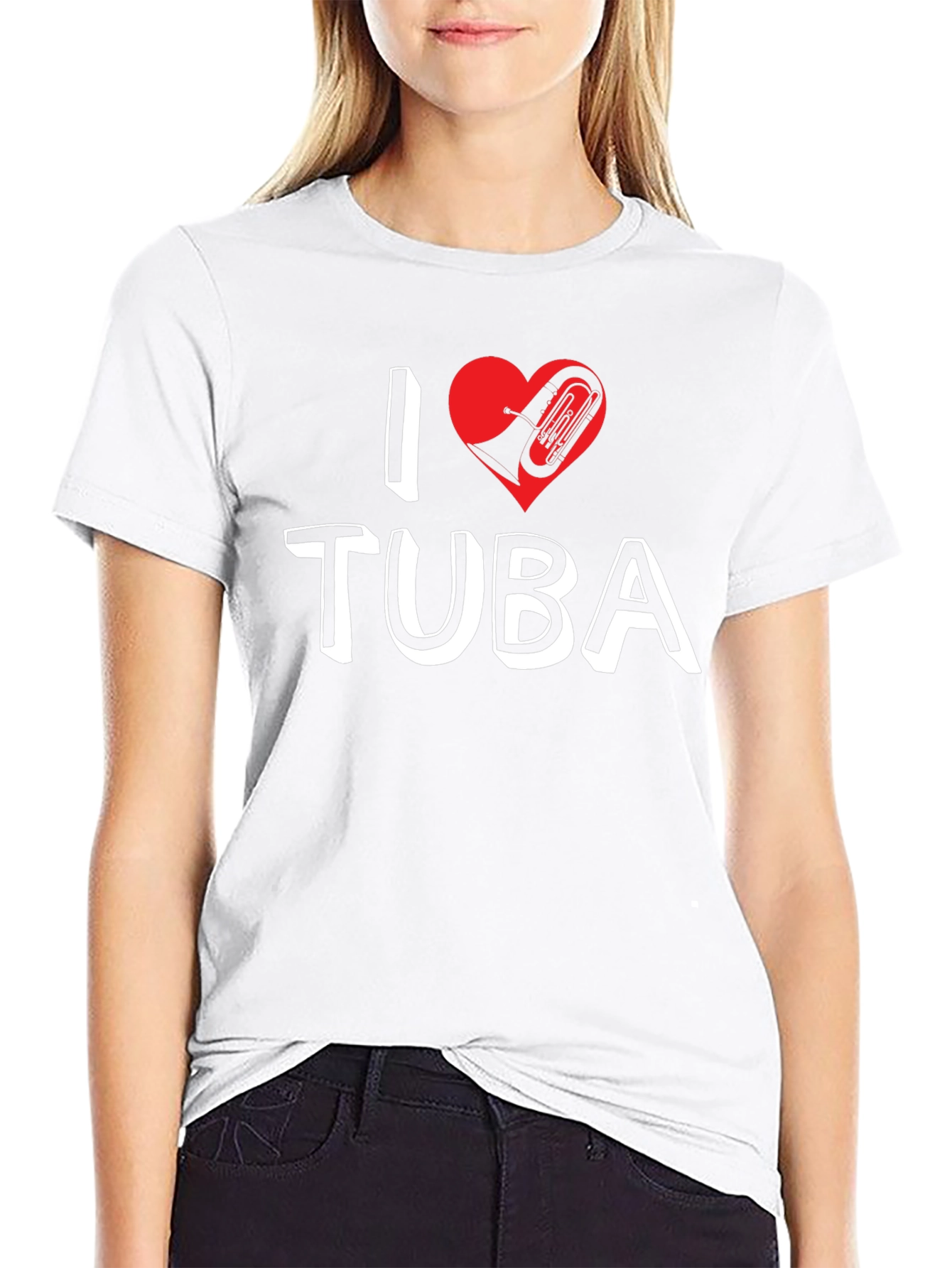 I Love Tuba Graphic Tee - Music Lover Shirt