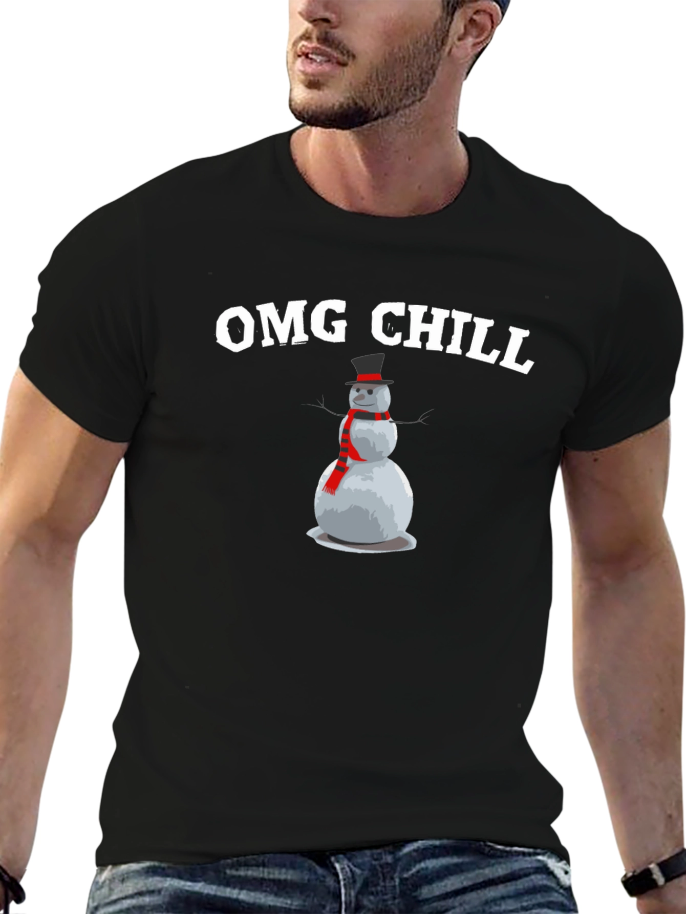 OMG Chill Snowman Graphic T-Shirt