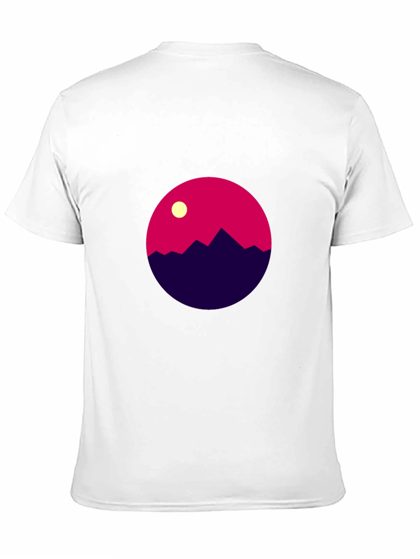 Geometric Mountain Scene Black T-Shirt