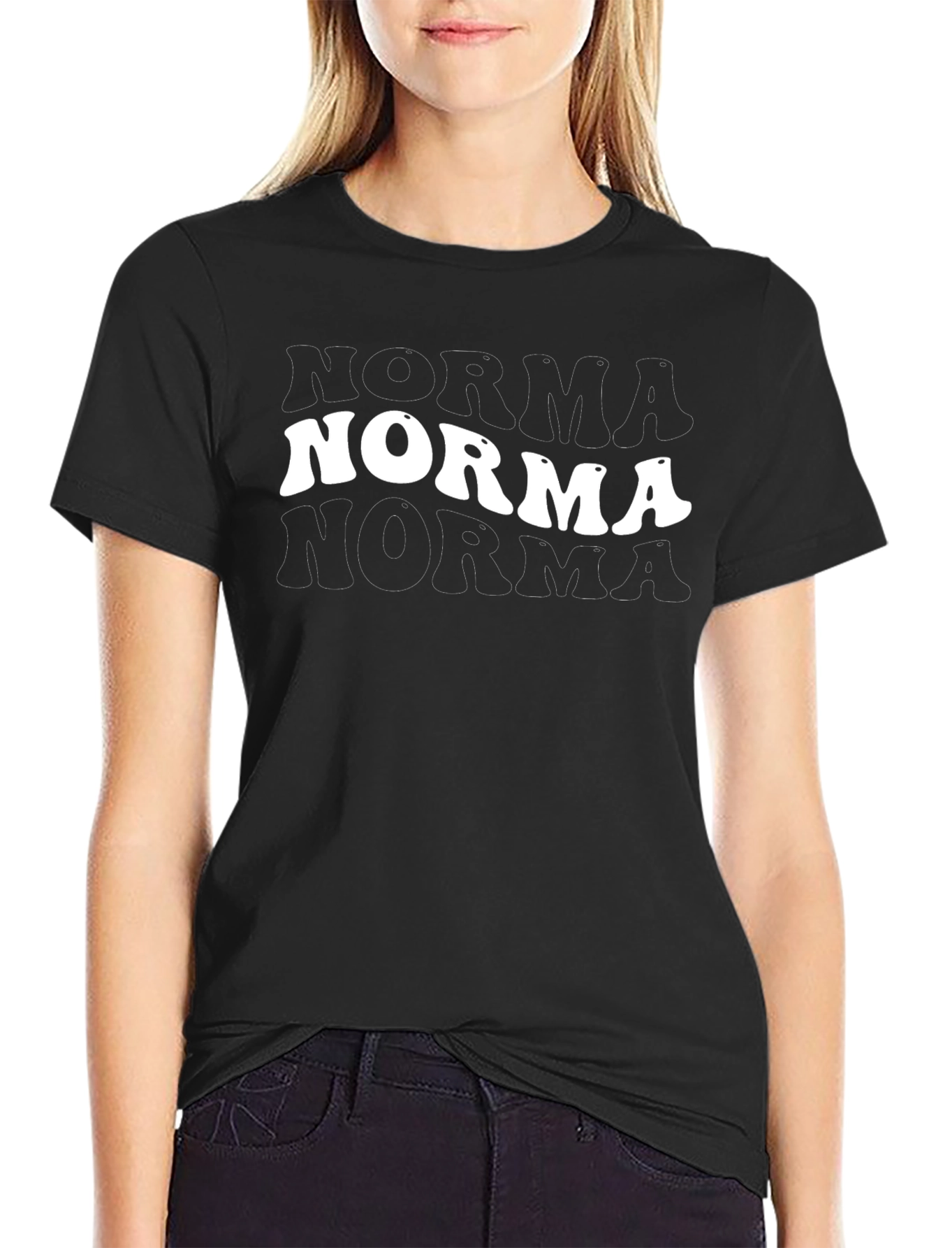 Norma Retro Style T-Shirt Black Tee