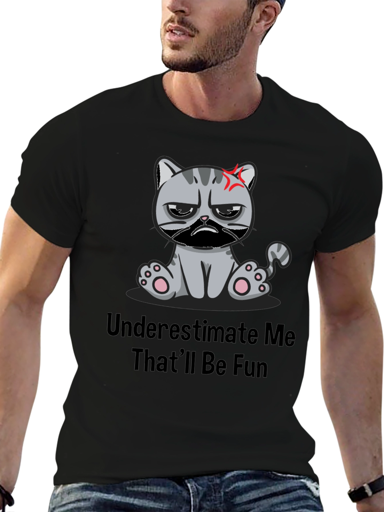 Grumpy Cat Humor T-Shirt - Underestimate Me!