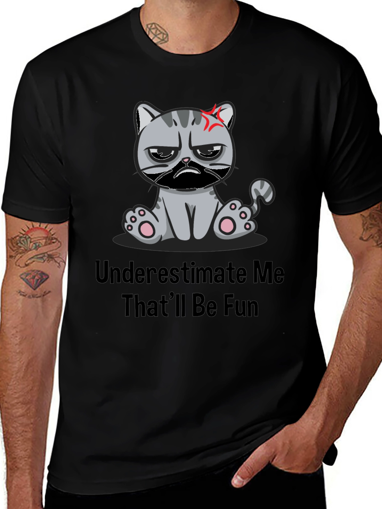 Grumpy Cat Humor T-Shirt - Underestimate Me!