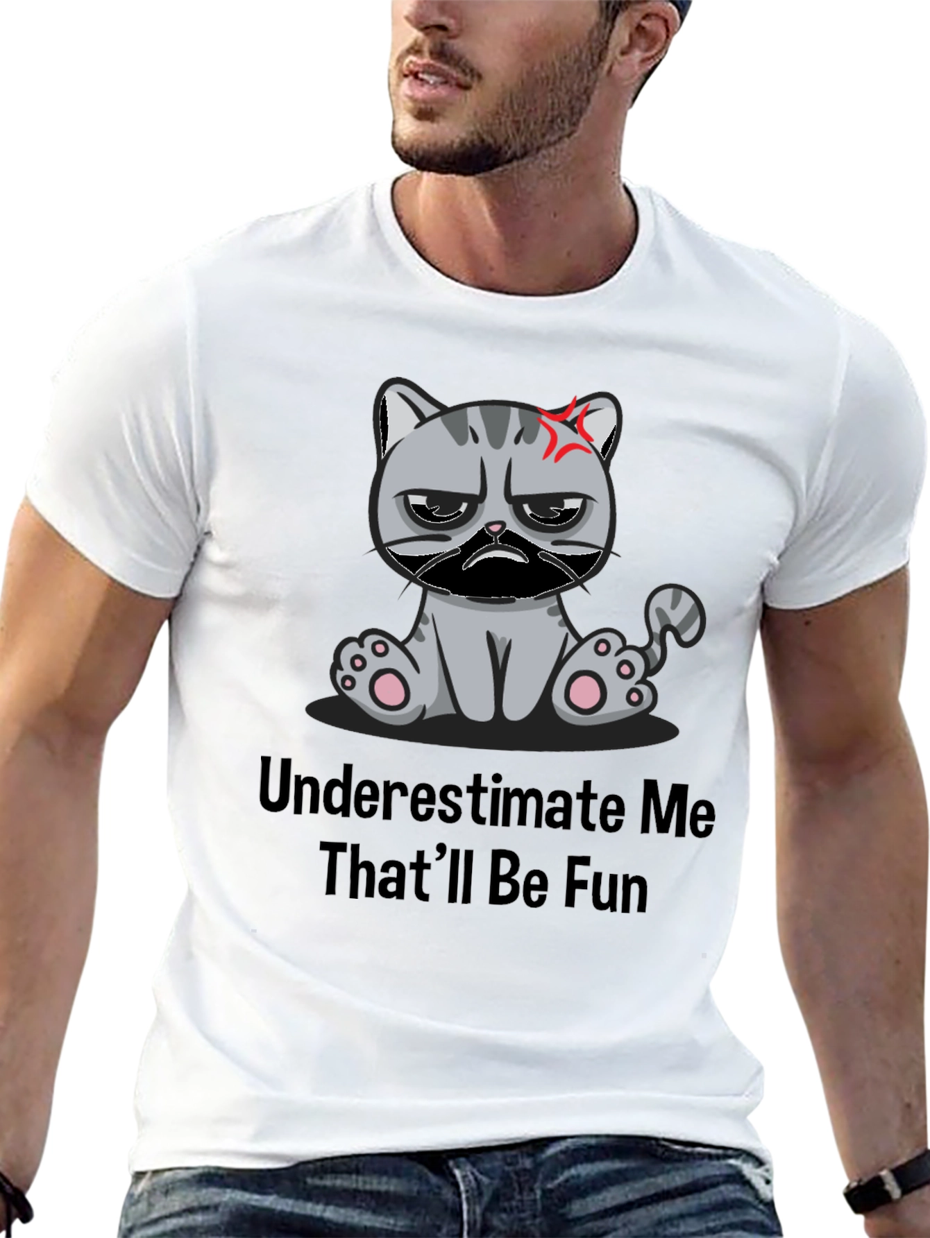 Grumpy Cat Humor T-Shirt - Underestimate Me!