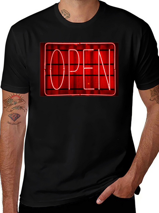 Neon Open Sign Graphic T-Shirt