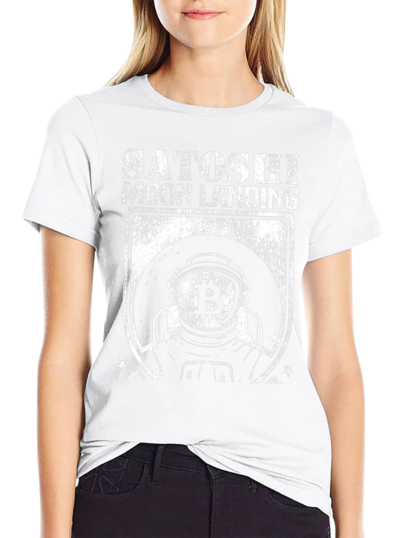 Satoshi Moon Landing Black Graphic T-Shirt