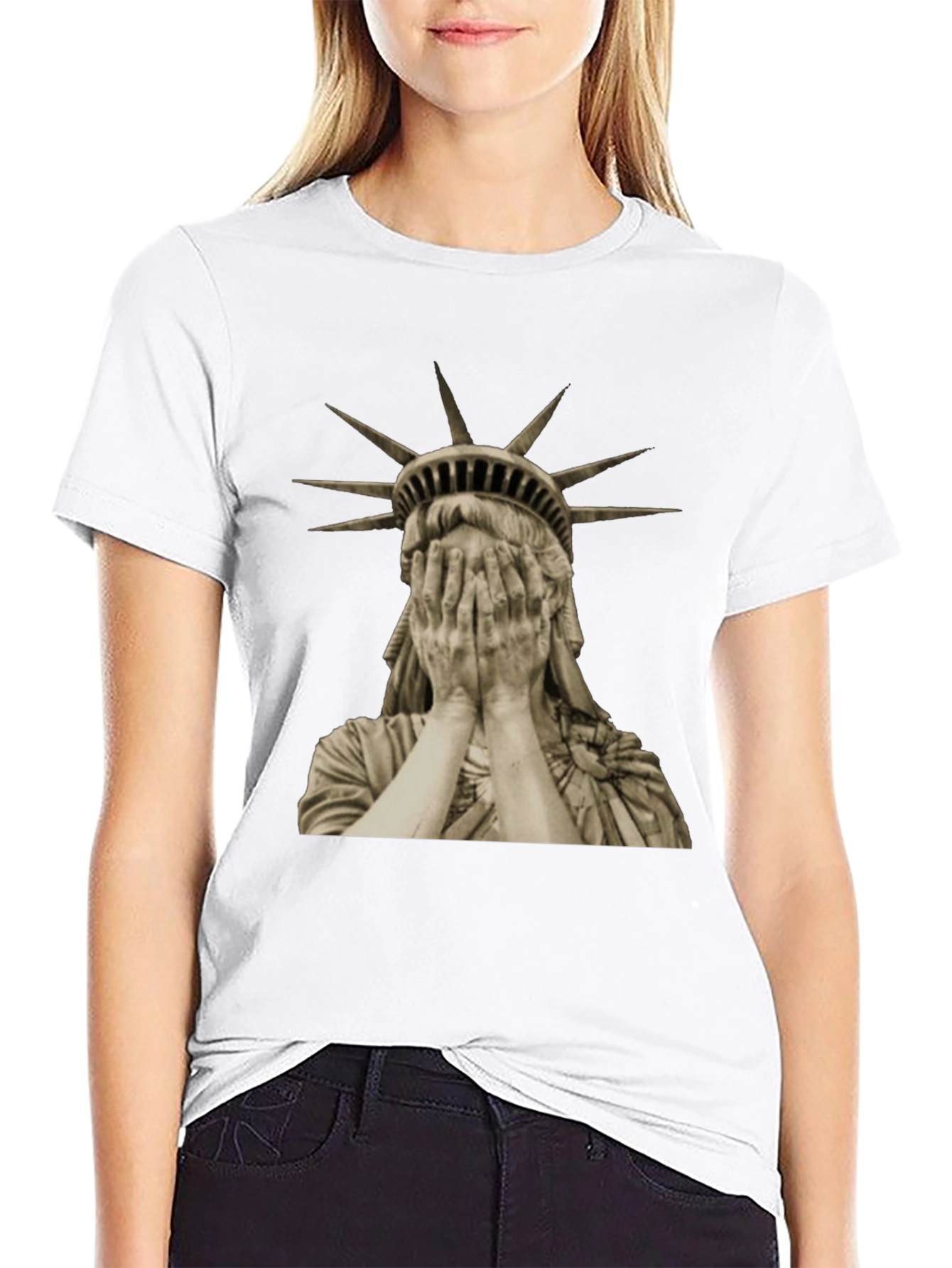 Statue of Liberty Crying Graphic Tee
