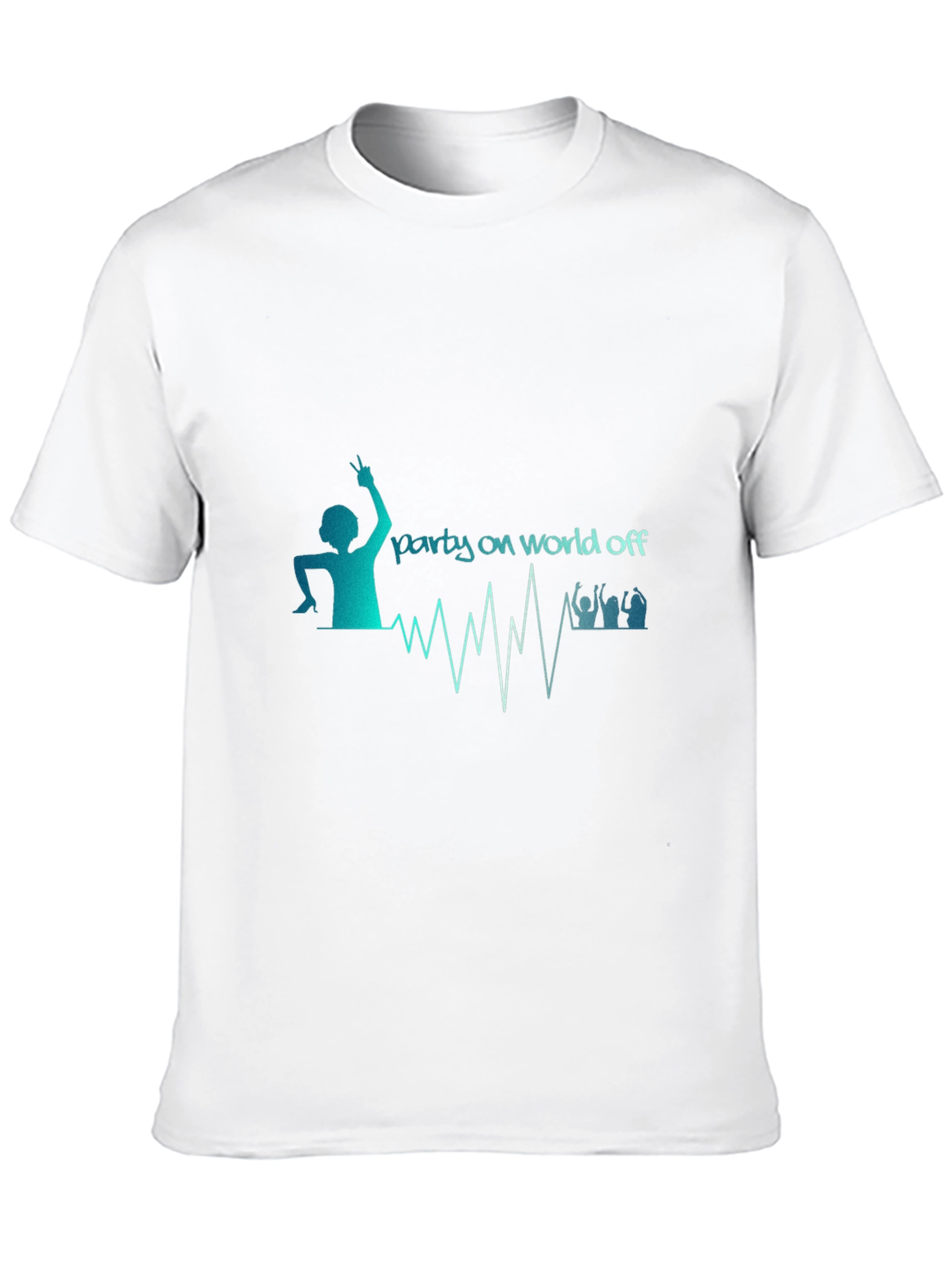 Party On World Off Graphic Print Black T-Shirt