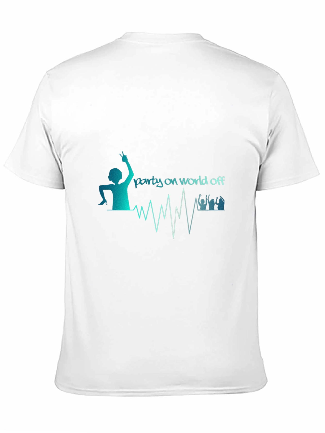 Party On World Off Graphic Print Black T-Shirt
