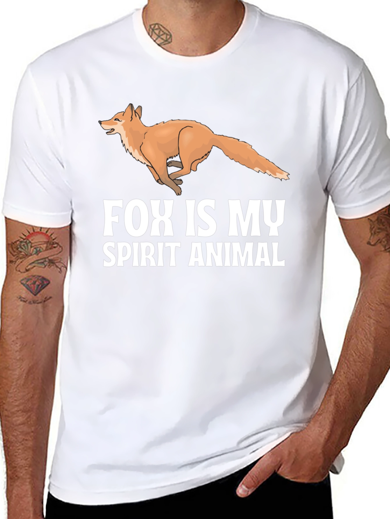 Fox Spirit Animal Black T-Shirt