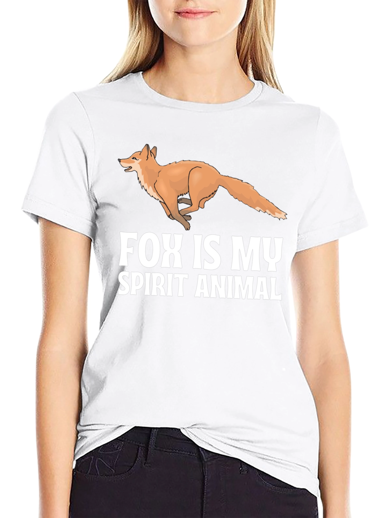 Fox Spirit Animal Black T-Shirt