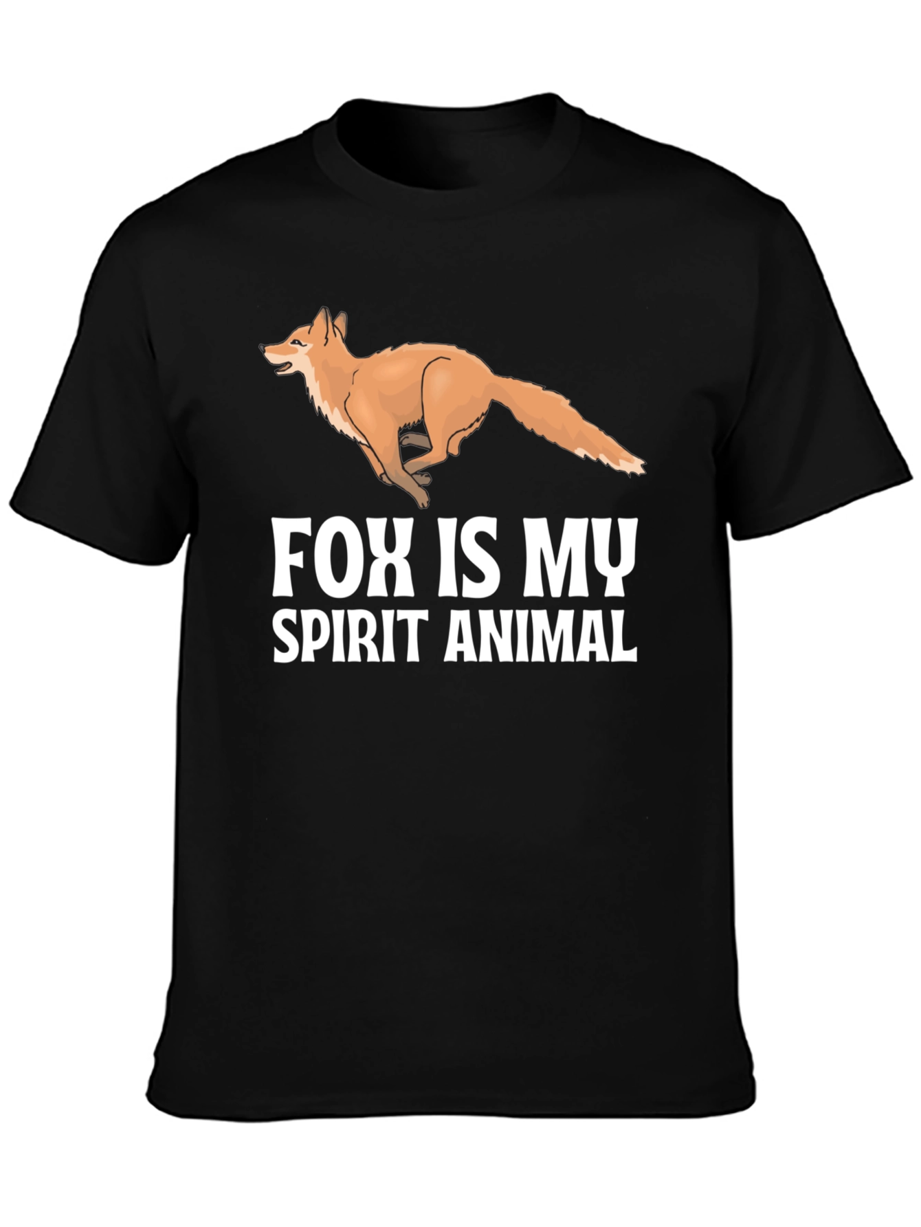 Fox Spirit Animal Black T-Shirt