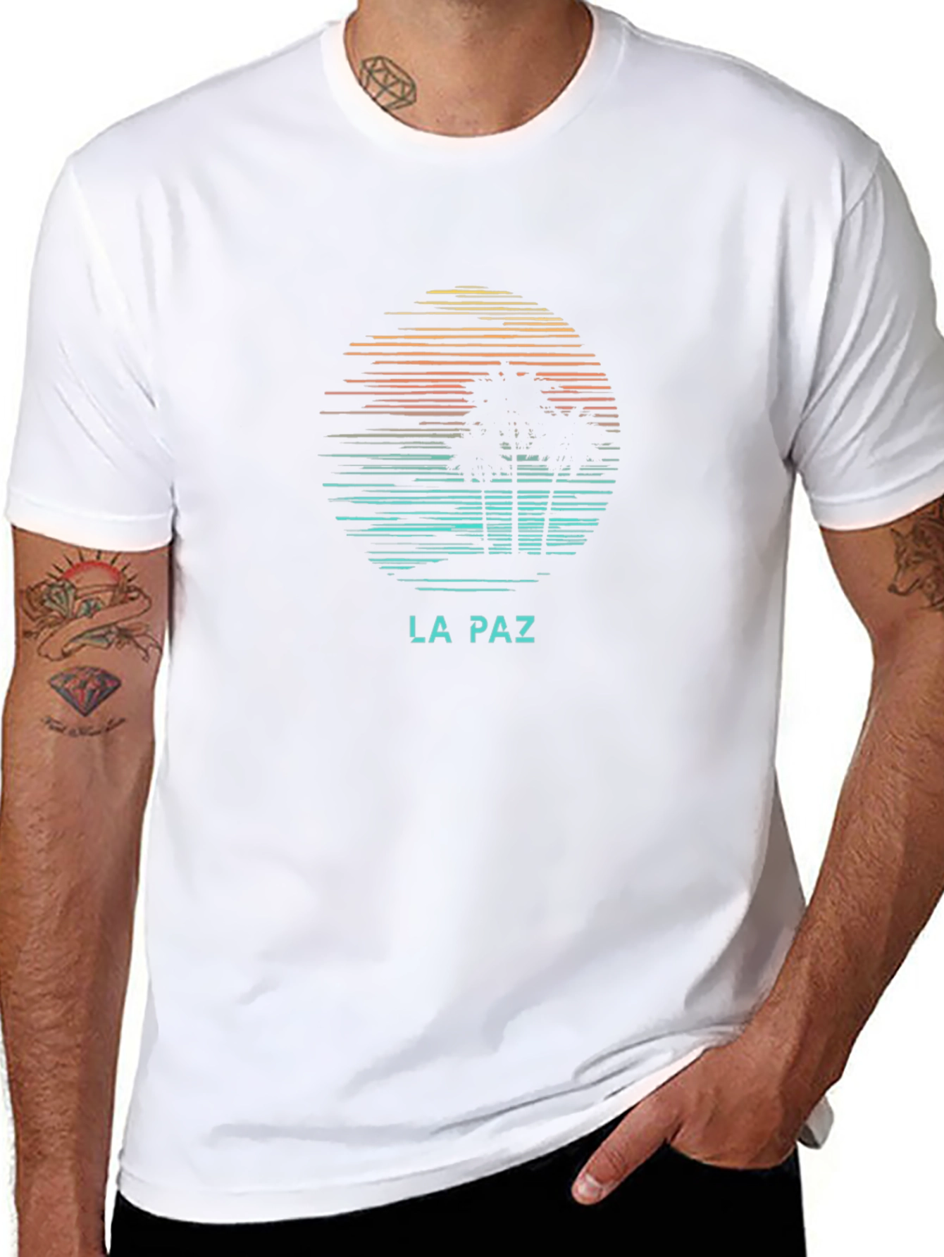 La Paz Graphic Tee - Retro Palm Tree T-Shirt
