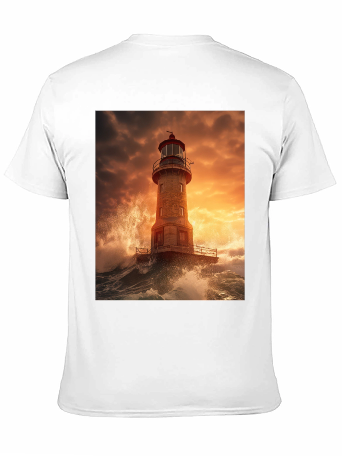 Lighthouse Storm Graphic Tee - Coastal Design