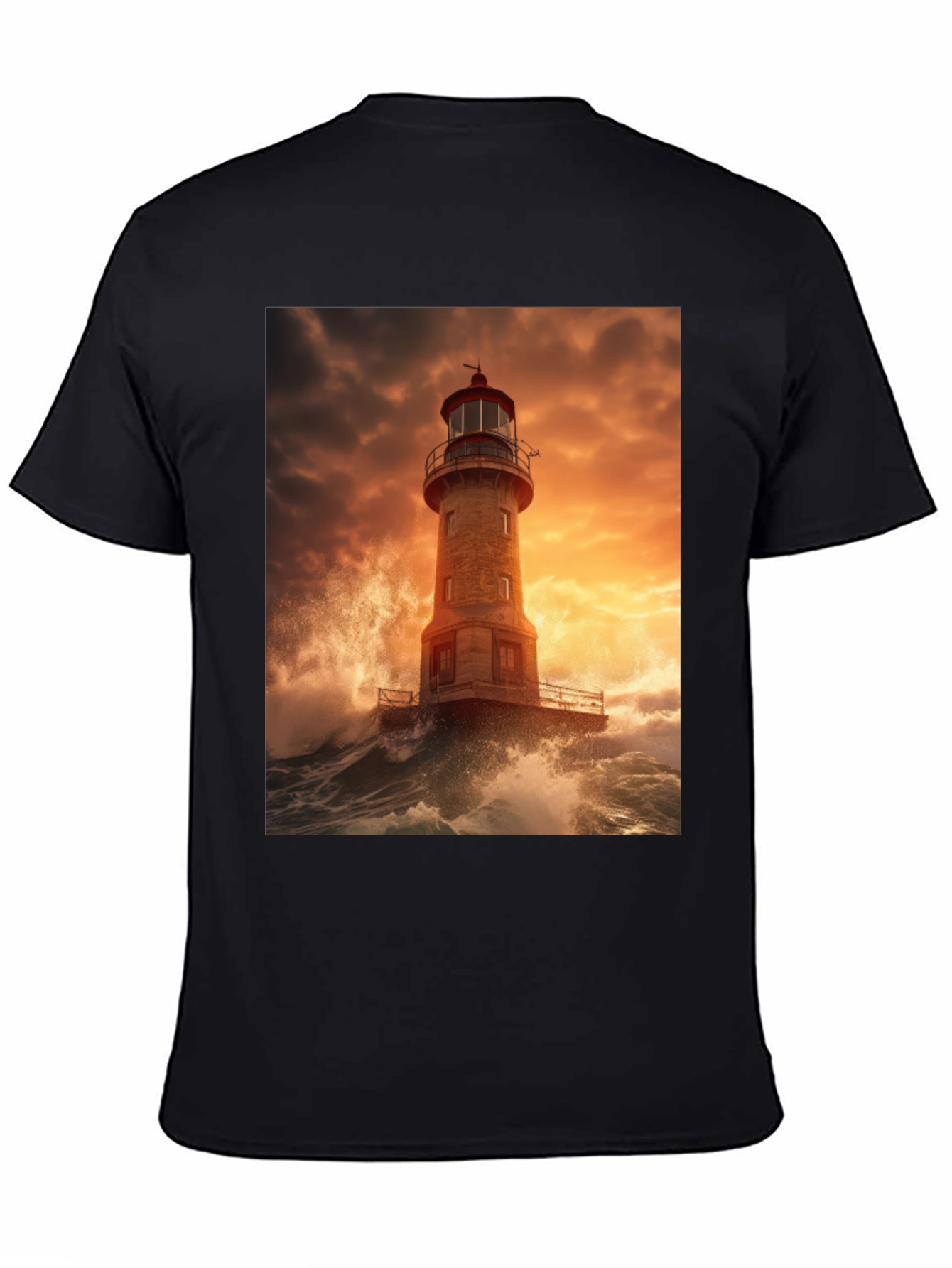 Lighthouse Storm Graphic Tee - Coastal Design