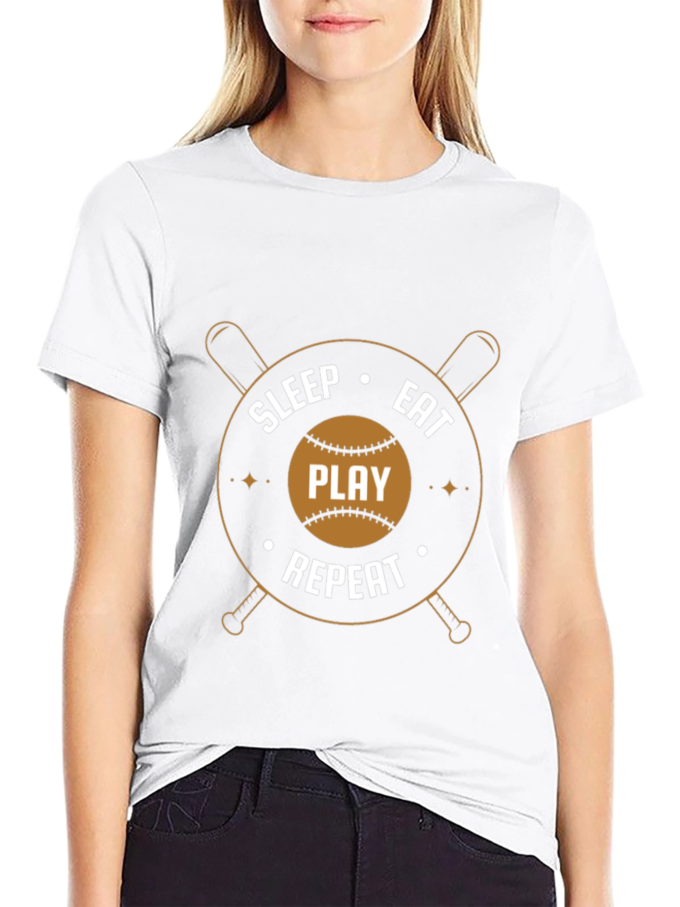 Sleep Eat Play Repeat Baseball T-Shirt