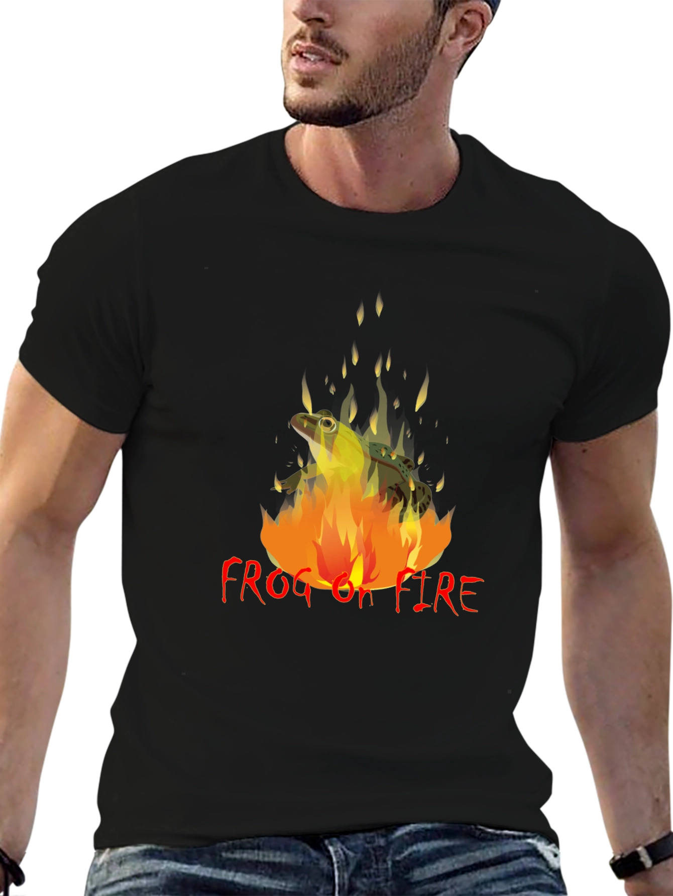 Frog on Fire Graphic Tee - Unique Design
