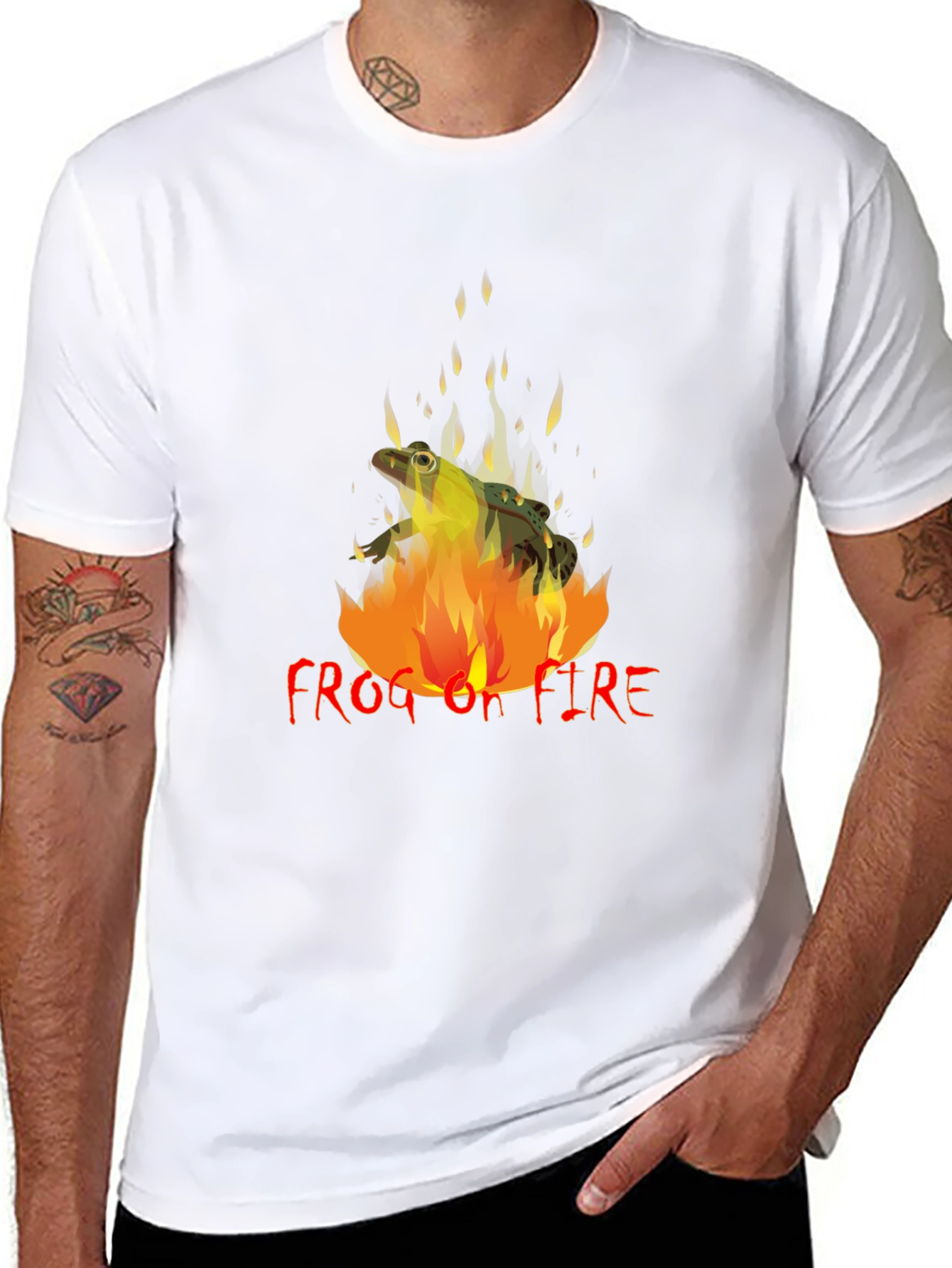 Frog on Fire Graphic Tee - Unique Design