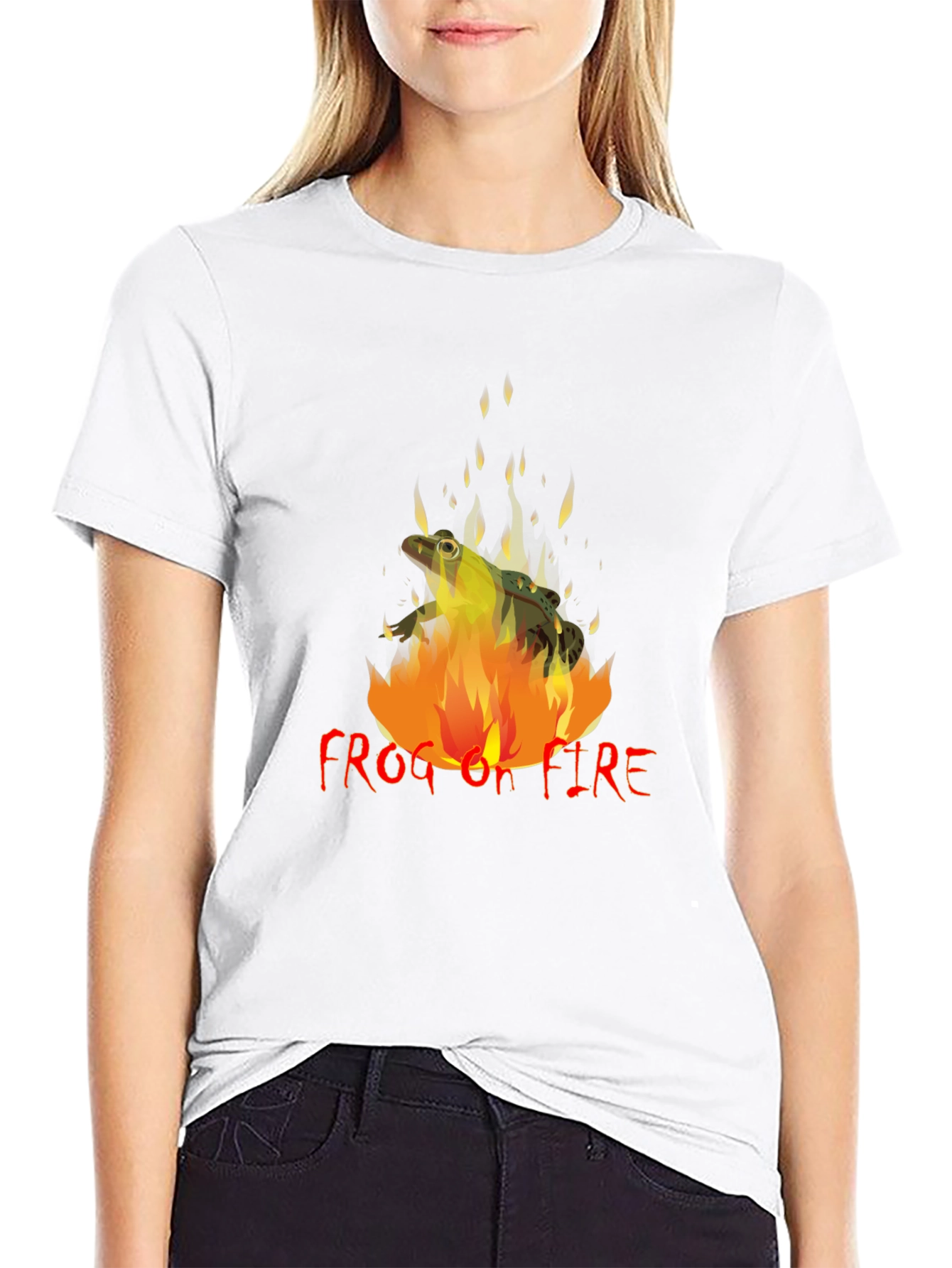 Frog on Fire Graphic Tee - Unique Design