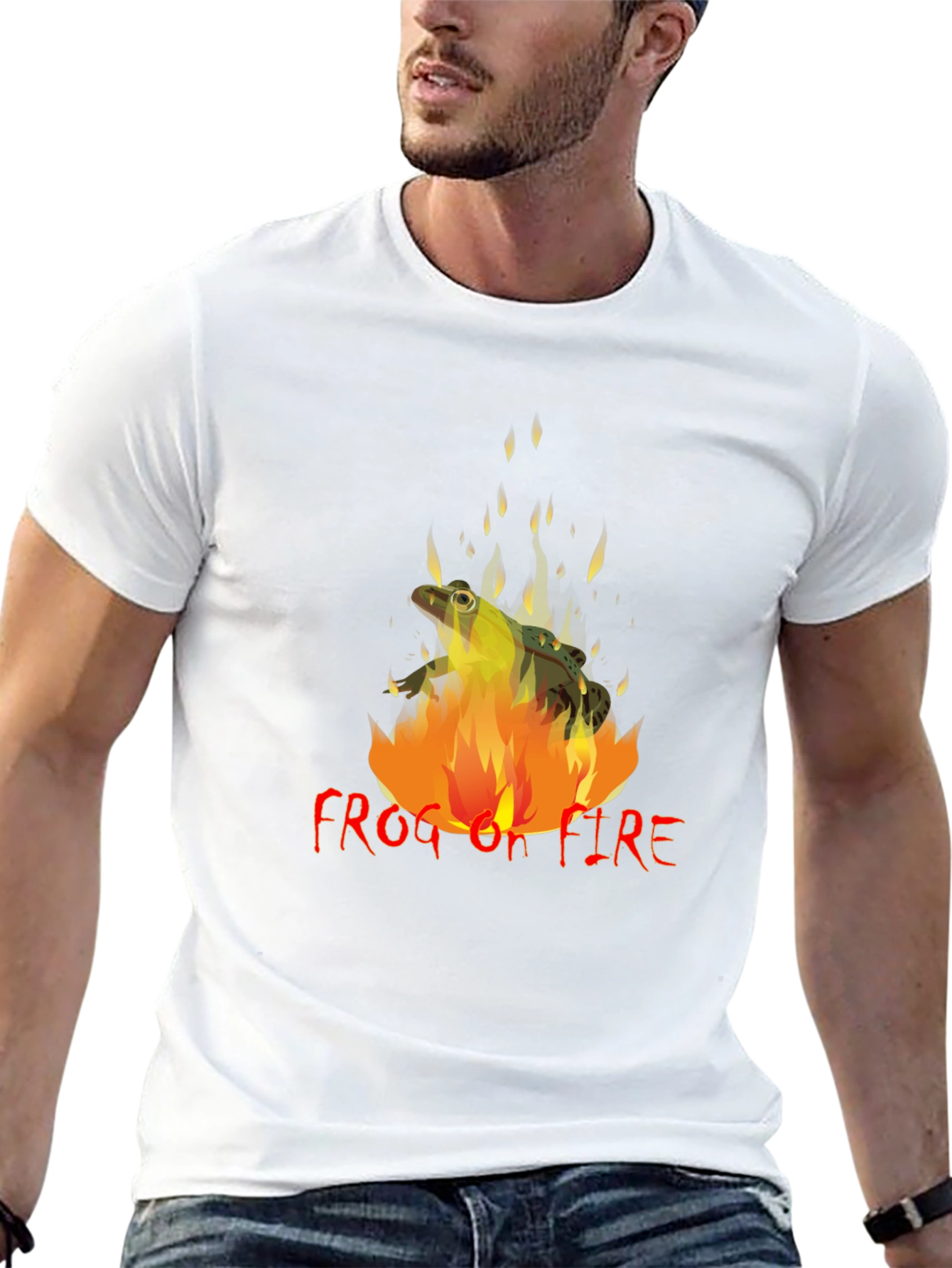 Frog on Fire Graphic Tee - Unique Design